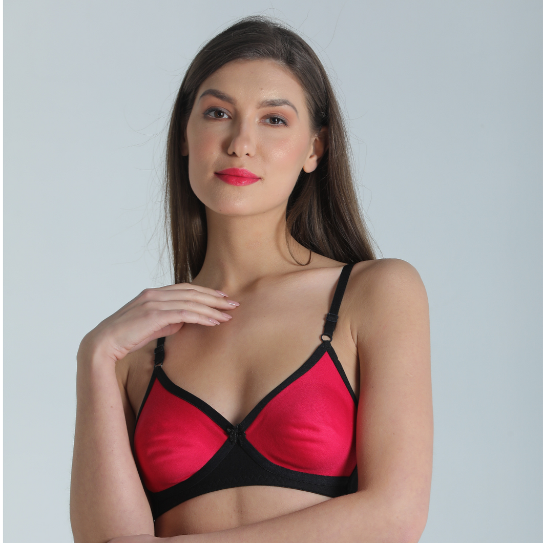 Plain Non-Padded Deevaz Cotton T-Shirt Bra - Pink, For Daily Wear, Size:  34D,36B at Rs 299/piece in New Delhi