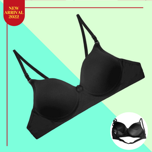 Deevaz Padded Women's Cotton Rich 3/4th Coverage Backless Bra in Black Colour.