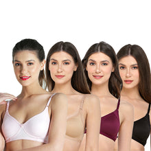 Load image into Gallery viewer, Deevaz Combo of 4 Spacer Cup Full Coverage Non-padded Non-wired Bra.