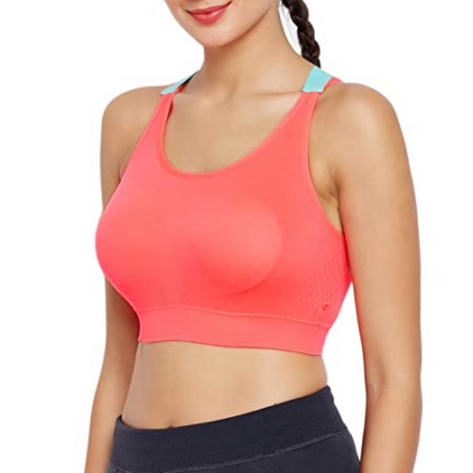 Buy Deevaz Combo of 2 Non-Padded Cotton Rich Cross Back Sports Bra in  Hot-Pink Blue (36, Black Pink) Online In India At Discounted Prices