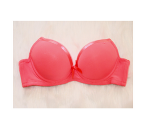 Deevaz Padded Women's Cotton Rich Medium Coverage Wired Push-Up Bra In Coral Pink Colour.