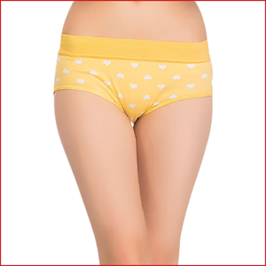 Deevaz Cotton Rich Printed Hipster High Rise Anti-Microbial Panty Combo of 2 in Pink & Yellow Colour.