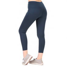 Load image into Gallery viewer, Deevaz Pair of  Comfort Fit Active Crop T-shirt &amp; Snug Fit Active Ankle-Length Tights in Navy Blue Colour.