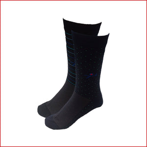 Deevaz Bamboo Thread Men's Formal Printed Full Length Socks Pack of 2