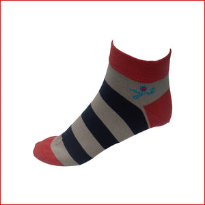 Orange - Grey Stripe Print Unisex Ankle Length Casual Socks Made Out Of  Bamboo Threads Giving Your Skin A Soft Touch.