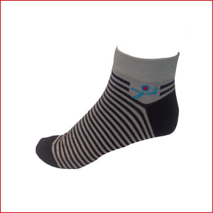 Black - Grey Stripe Print Unisex Ankle Length Casual Socks Made Out Of  Bamboo Threads Giving Your Skin A Soft Touch.