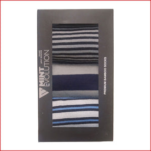Deevaz Bamboo Thread Unisex Casual Stripe Print Ankle Length Socks Pack of 3.