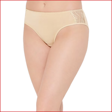 Load image into Gallery viewer, Deevaz Mid Waist Bikini Panty With 2 Side Lace- Combo of 2 in Skin &amp; Violet