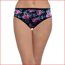 Load image into Gallery viewer, Deevaz Cotton Rich Mid Waist Rose Printed Hipster Panty Combo of 3