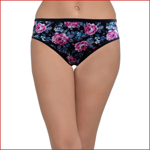 Deevaz Cotton Rich Mid Waist Rose Printed Hipster Panty Combo of 3