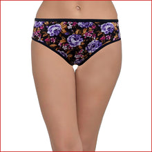 Load image into Gallery viewer, Deevaz Cotton Rich Mid Waist Rose Printed Hipster Panty Combo of 3