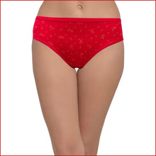 Load image into Gallery viewer, Cotton Mid Waist Printed Hipster Panty Combo of 2 in Green &amp; Red