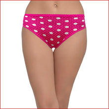 Load image into Gallery viewer, Deevaz Cotton Rich Mid Waist Printed Hipster Panty Combo of 3 in Pink, Blue &amp; Purple Colour.