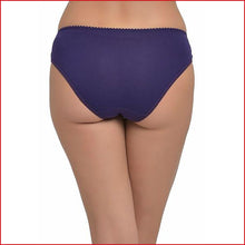 Load image into Gallery viewer, Deevaz Cotton Mid Waist Hipster Panty with 2 side Lace Panels in Violet