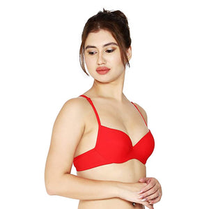 Deevaz Red Seamless Lightly Padded Wired Bra