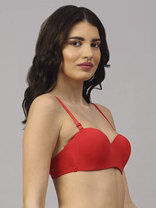 Deevaz Red Seamless Strapless Padded Wired Bra