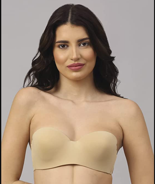 Deevaz Beige Seamless Strapless Padded Wired Bra