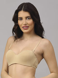 Deevaz Beige Seamless Strapless Padded Wired Bra