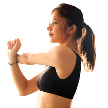 Load image into Gallery viewer, Deevaz Medium Impact Non-Padded non-wired Sports Air Bra in Black Colour for Teenagers