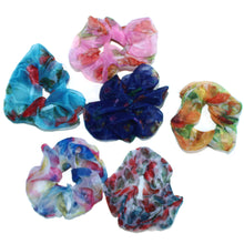 Load image into Gallery viewer, Deevaz Multicolour Tissue Organza Scrunchie | Pack of 2