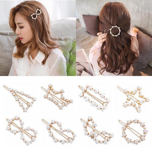 Deevaz Metal Round Shape Minimalistic Lock Hair Clips for Women and Girls in Golden White Colour.