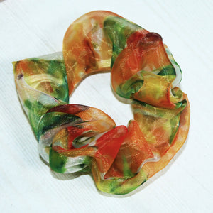 Deevaz Multicolour Tissue Organza Scrunchie | Pack of 2