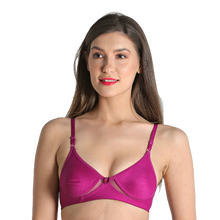 Load image into Gallery viewer, Deevaz Combo Of 3 (Black- Red-Purple ) Breathable Cotton Solid T-Shirt Bra With Mesh Detailing For Everyday Basics.