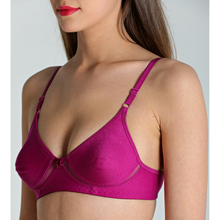 Load image into Gallery viewer, Deevaz Combo of 2 ( Black-Purple ) Breathable cotton Solid T-Shirt Bra With Mesh Detailing For Everyday Basics.