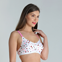 Load image into Gallery viewer, Deevaz Combo of 2 Everyday Non Padded Non-Wired Cotton Rich Bra In Printed Polka Dot Blue-Baby Pink Colour