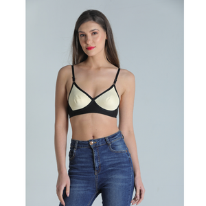 Deevaz Combo of 2 Non-Padded Cotton Dual Colour Comfy T-shirt Bra