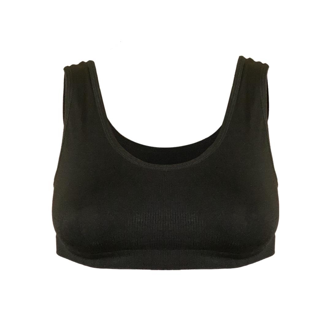 Deevaz Medium Impact Non-Padded non-wired Sports Air Bra in Black Colour for Teenagers