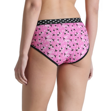 Load image into Gallery viewer, Deevaz Cotton Rich Mid Waist Bird Printed Hipster Panty Combo of 3 in Pink-Yellow-Green.