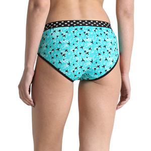 Deevaz Cotton Rich Mid Waist Bird Printed Hipster Panty Combo of 3 in Pink-Yellow-Green.