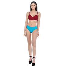 Load image into Gallery viewer, Deevaz Marron Colour Spacer Cup Light-Padded Non-Wired Full Coverage Lace Bra