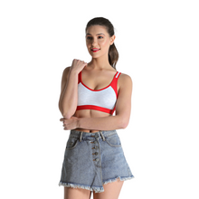 Load image into Gallery viewer, Deevaz Non-Padded Cotton Rich Sports Bra In Red Melange Colour Detailing.
