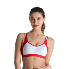 Load image into Gallery viewer, Deevaz Combo of 3 Non-Padded Cotton Rich Sports Bra In Red, Black &amp; Fuchsia Melange Colour Detailing.