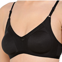Load image into Gallery viewer, Deevaz Spacer Cup Non-Padded Non-Wired Full Coverage Bra in Black Colour - Cotton Rich