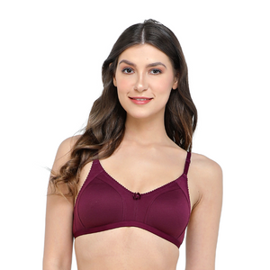 Deevaz Combo of 2 Soft Spacer Cup Full Coverage Bra in Purple & Black Colour.