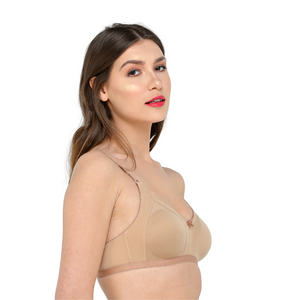 Deevaz Spacer Cup Non-Padded Non-Wired Full Coverage Bra in Nude Colour - Cotton Rich
