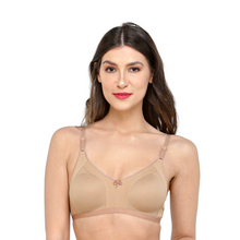 Load image into Gallery viewer, Deevaz Spacer Cup Non-Padded Non-Wired Full Coverage Bra in Nude Colour - Cotton Rich