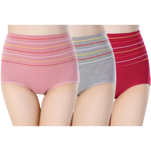 Deevaz High Rise Full Coverage Tummy Tucker Hipster Panty (Pack of 3) - Assorted