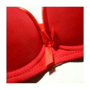 Deevaz Padded Women's Cotton Rich Medium Coverage Wired Push-Up Bra In Red Colour.