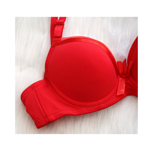 Deevaz Padded Women's Cotton Rich Medium Coverage Wired Push-Up Bra In Red Colour.