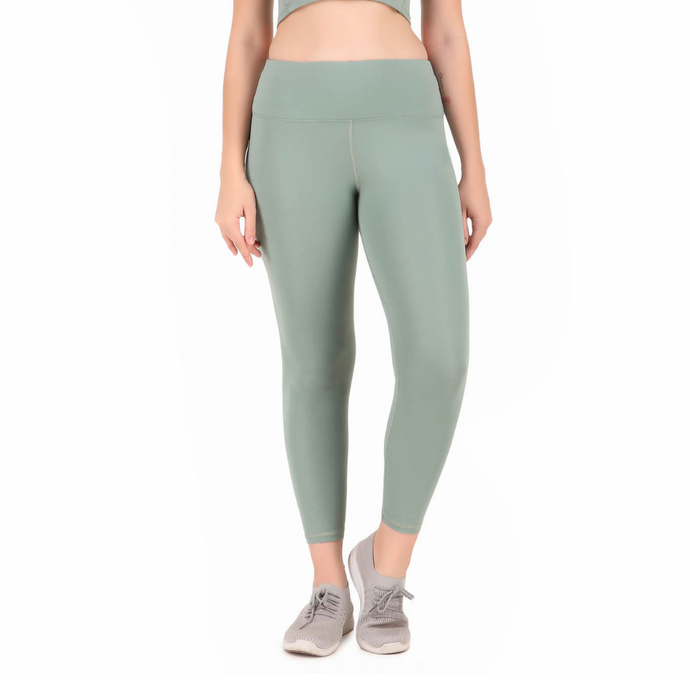 Deevaz Comfort & Snug Fit Active Ankle-Length Tights in Sea-Green Colour.