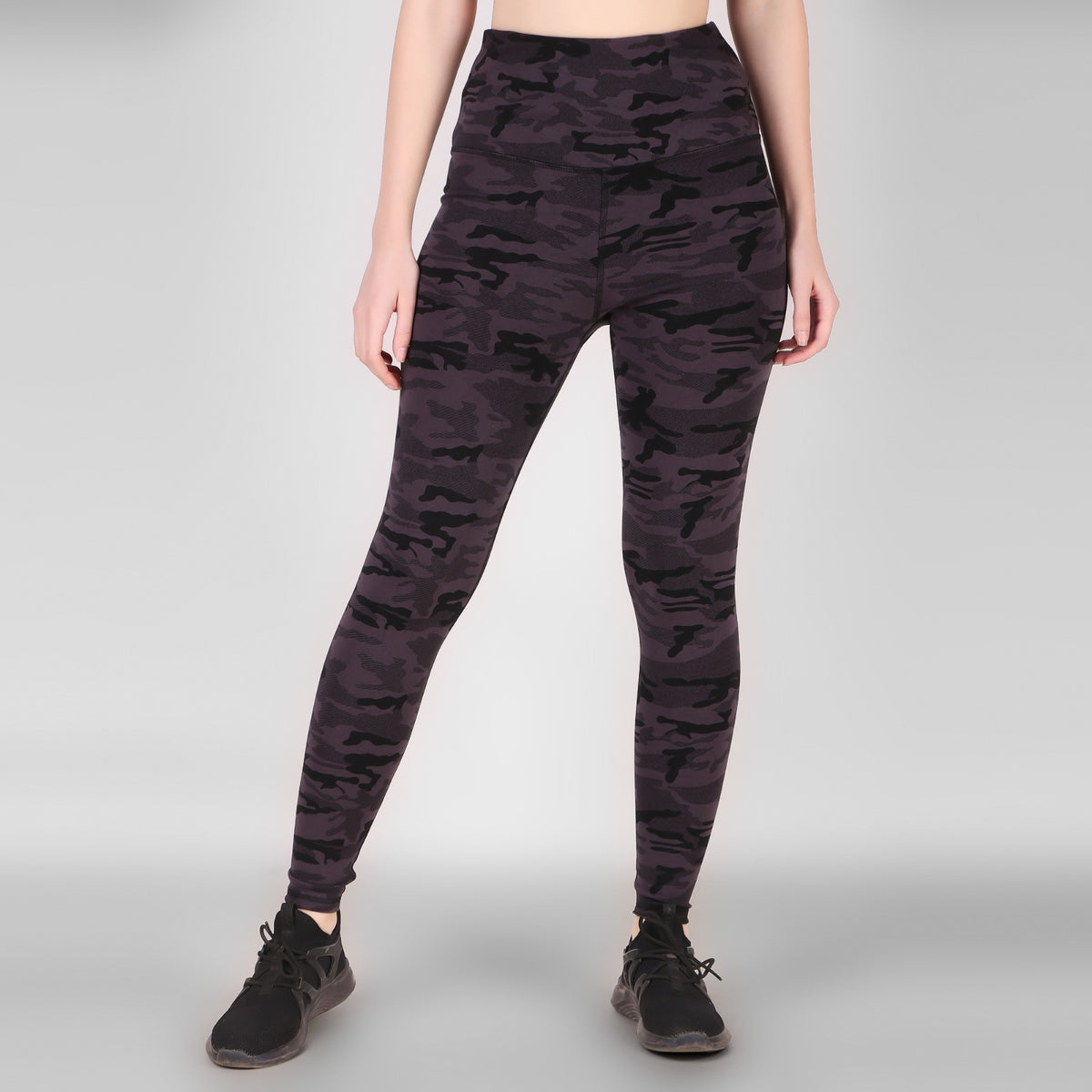 Deevaz Comfort & Snug Fit Active Ankle-Length Tights In Black Camouflage