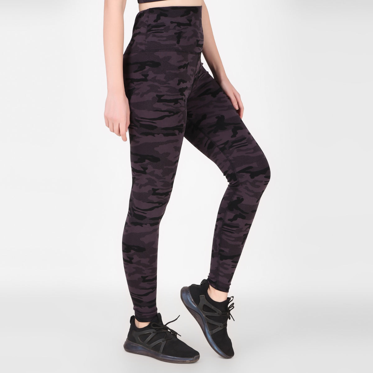 Deevaz Comfort & Snug Fit Active Ankle-Length Tights In Black Camouflage