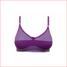 Load image into Gallery viewer, Deevaz Non-padded Cotton Rich Denim Inspired Bra - Denim Purple Colour