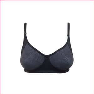 Deevaz Cotton Rich Everyday Non Padded Non Wired Denim T-shirt Bra in Black