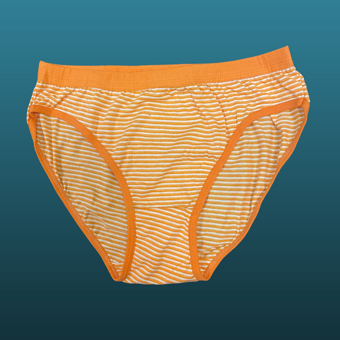 Deevaz Stripes Printed Cotton Rich Panty in Orange Colour.