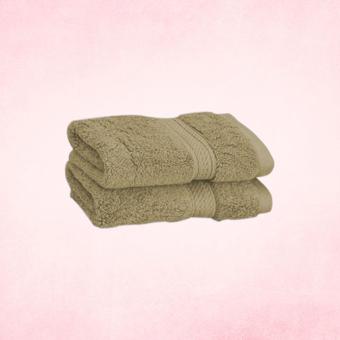 Deevaz Bamboo Thread Hand Towel - 450 GSM (Set of 2, Cream Color)
